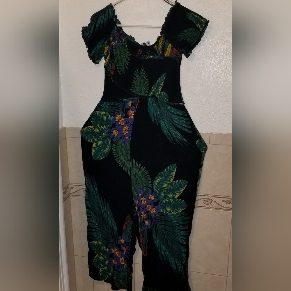 Patrons of Peace Black and Green Jumpsuit
